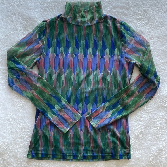 Anthropologie Tops - BY ANTHROPOLOGIE Mesh Mock-neck Long Sleeve Size Small